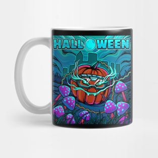 halloween with pumpkin monsters glowing mushrooms perfect shirt printing Mug